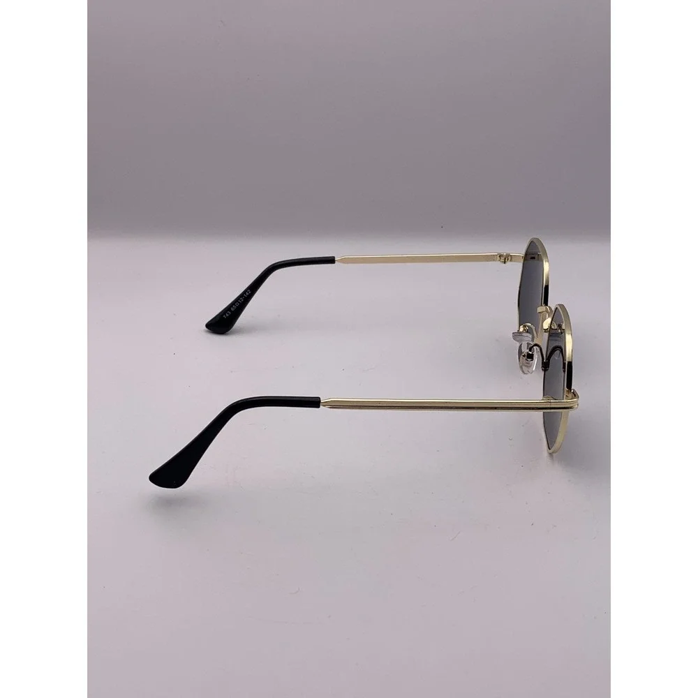 Mercedes Benz 743 Sunglasses Mens Gold Gray Round Geometric Metal Made In Italy